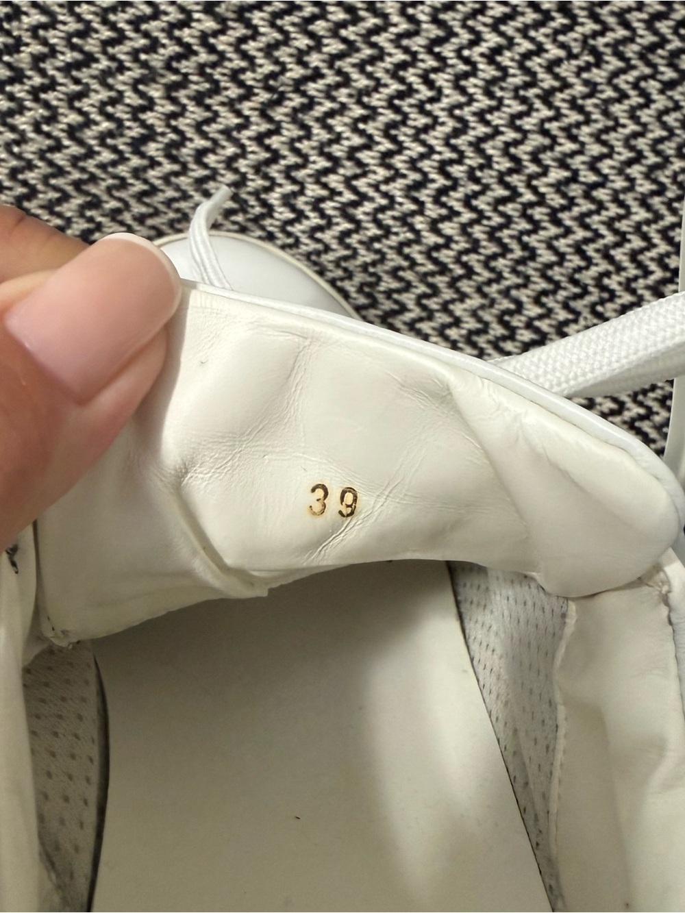 Moncler Ariel Low Top White Leather Sneakers with Red & Blue Accents - Picture 9 of 10